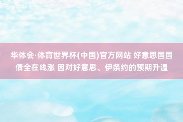 华体会·体育世界杯(中国)官方网站 好意思国国债全在线涨 因对好意思、伊条约的预期升温