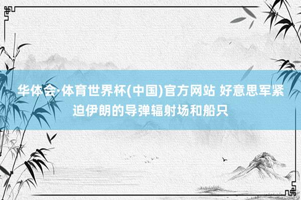 华体会·体育世界杯(中国)官方网站 好意思军紧迫伊朗的导弹辐射场和船只
