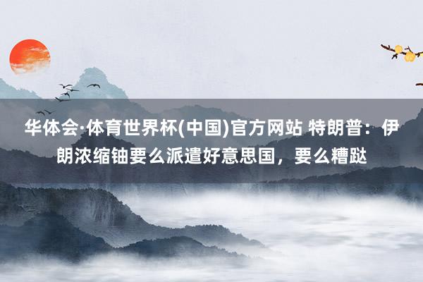 华体会·体育世界杯(中国)官方网站 特朗普：伊朗浓缩铀要么派遣好意思国，要么糟跶