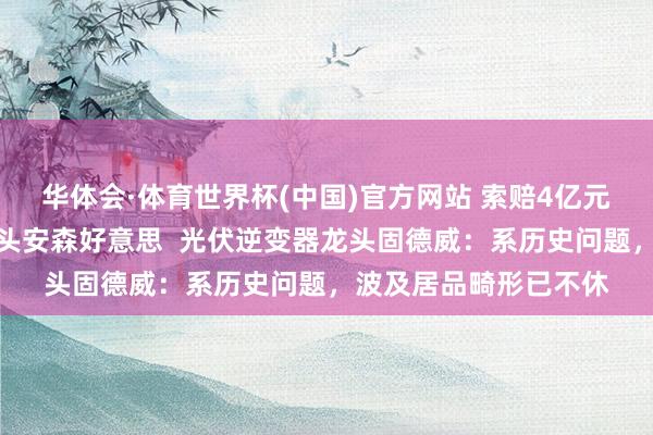 华体会·体育世界杯(中国)官方网站 索赔4亿元！告状海外半导体巨头安森好意思  光伏逆变器龙头固德威：系历史问题，波及居品畸形已不休