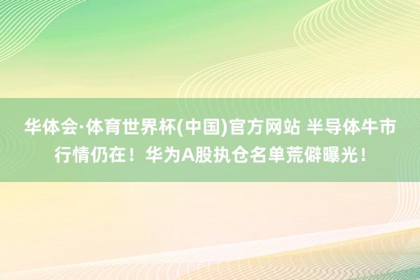 华体会·体育世界杯(中国)官方网站 半导体牛市行情仍在！华为A股执仓名单荒僻曝光！
