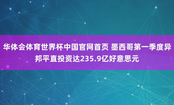 华体会体育世界杯中国官网首页 墨西哥第一季度异邦平直投资达235.9亿好意思元