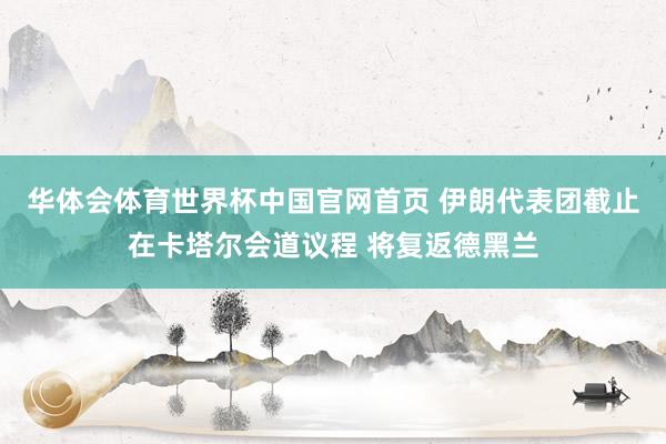 华体会体育世界杯中国官网首页 伊朗代表团截止在卡塔尔会道议程 将复返德黑兰