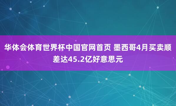 华体会体育世界杯中国官网首页 墨西哥4月买卖顺差达45.2亿好意思元