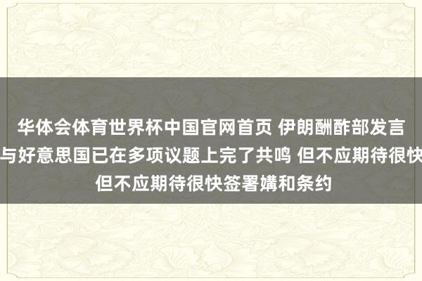 华体会体育世界杯中国官网首页 伊朗酬酢部发言东谈主：伊朗与好意思国已在多项议题上完了共鸣 但不应期待很快签署媾和条约