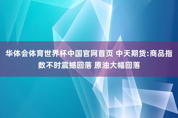 华体会体育世界杯中国官网首页 中天期货:商品指数不时震撼回落 原油大幅回落