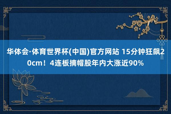 华体会·体育世界杯(中国)官方网站 15分钟狂飙20cm！4连板摘帽股年内大涨近90%