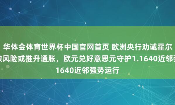 华体会体育世界杯中国官网首页 欧洲央行劝诫霍尔木兹海峡风险或推升通胀，欧元兑好意思元守护1.1640近邻强势运行