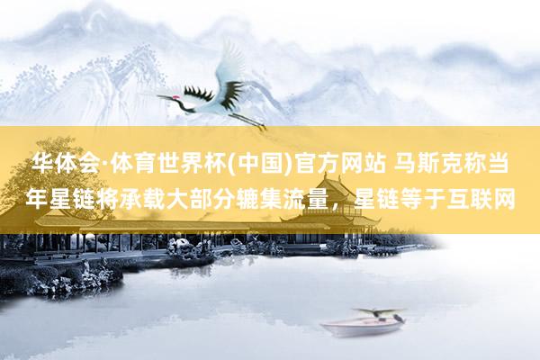 华体会·体育世界杯(中国)官方网站 马斯克称当年星链将承载大部分辘集流量，星链等于互联网