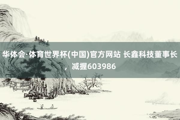 华体会·体育世界杯(中国)官方网站 长鑫科技董事长，减握603986