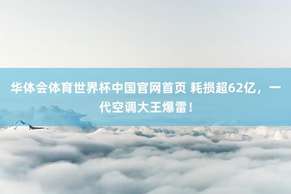华体会体育世界杯中国官网首页 耗损超62亿，一代空调大王爆雷！