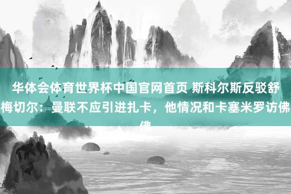 华体会体育世界杯中国官网首页 斯科尔斯反驳舒梅切尔：曼联不应引进扎卡，他情况和卡塞米罗访佛