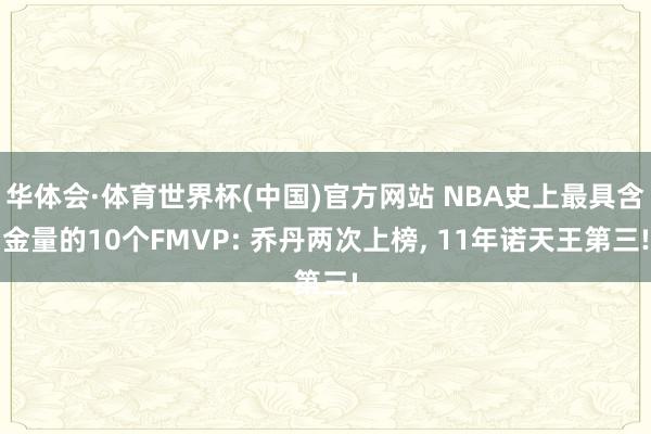 华体会·体育世界杯(中国)官方网站 NBA史上最具含金量的10个FMVP: 乔丹两次上榜, 11年诺天王第三!