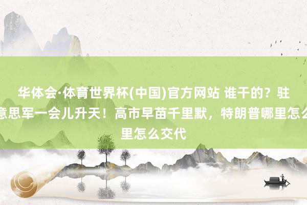华体会·体育世界杯(中国)官方网站 谁干的？驻日好意思军一会儿升天！高市早苗千里默，特朗普哪里怎么交代