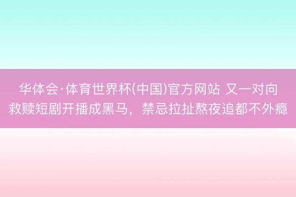 华体会·体育世界杯(中国)官方网站 又一对向救赎短剧开播成黑马，禁忌拉扯熬夜追都不外瘾