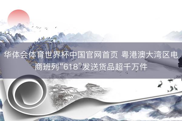 华体会体育世界杯中国官网首页 粤港澳大湾区电商班列“618”发送货品超千万件